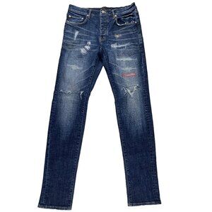 Purple Jeans P001 Pre-Distressed Dark Denim Size 32x34